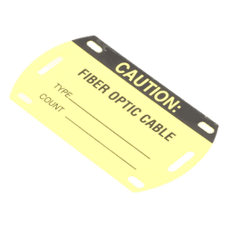 Kit de 5 Etiquetas Autolaminadas para Fibra Óptica, Para Uso Interior/Exterior, Dimensiones de 90.42 x 52.32 mm (3.56 x 2.06 pulgadas), Color Negro con Amarillo