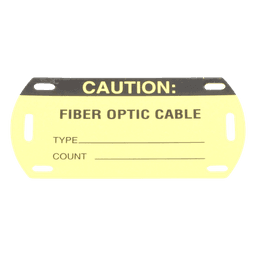Kit de 5 Etiquetas Autolaminadas para Fibra Óptica, Para Uso Interior/Exterior, Dimensiones de 90.42 x 52.32 mm (3.56 x 2.06 pulgadas), Color Negro con Amarillo