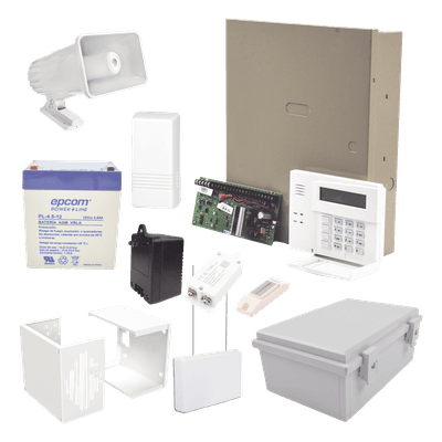 Kit de Alarma Vecinal / Panel 48 Zonas / 40 Botones de Pánico Inalámbricos / Sirena 30 W / 3 Particiones / Contact ID