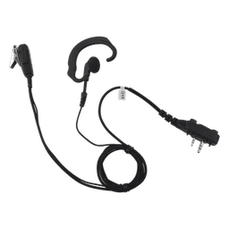 Micrófono de solapa con gancho suave para la oreja y fibra trenzada para puerto de accesorios Icom de 2 pines con tornillos