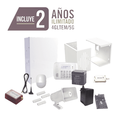 Kit de alarma / Panel VISTA-48LA / Comunicador 4G LTE-M-5G / Sirena 30 W / 2 contactos magnéticos / 2 años de datos