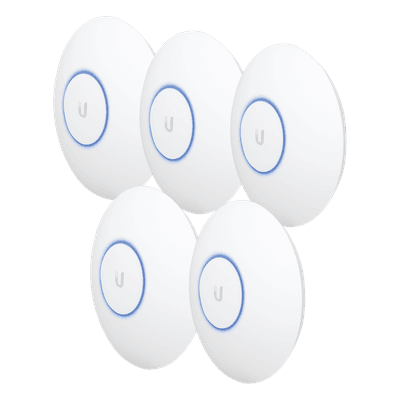 Paquete de 5 Access Point UniFi HD 802.11ac Wave 2 MU-MIMO 4X4 para alta densidad de usuarios, hasta 500 usuarios WiFi (Sin PoE´s)