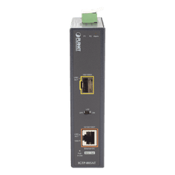 Convertidor de Medios PoE Industrial, Puerto SFP 1000BASE-SX/LX a Puerto RJ45 Gigabit con Salida PoE 802.3at (Hasta 30 W).