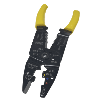  Pinza Cortacables / Pelacables 10 a 22 AWG con Plegador de Conectores.