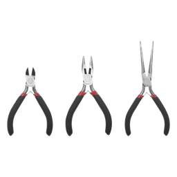 Juego de 3 Mini Pinzas de Corte de 5". Incluye: Pinza de Punta Redonda, Diagonal y Punta de Aguja.
