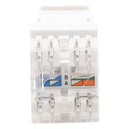 Módulo Jack Keystone Cat5e con Terminación en Ángulo 180 - Color Blanco