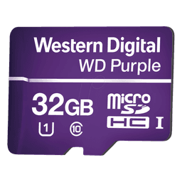 Memoria microSD de 32GB PURPLE, Especializada Para Videovigilancia, 10 VECES MAYOR DURACIÓN, 3 AÑOS DE GARANTIA
