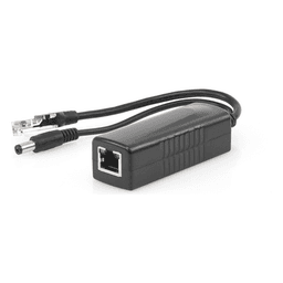 Cable divisor PoE pasivo de 48-55 Vcc @ 12 Vcc, 2 A. Aplicaciones como adaptar micrófonos en cámaras IP