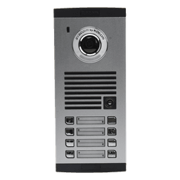 Frente de calle para 8 Apartamentos, compatible con monitores de 4 hilos, expandible a 20 o 32 deptos.