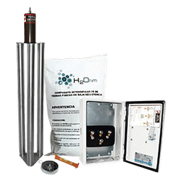Kit Antivandalico de Puesta a Tierra de 100 Amperes con Electrodo, Filtro y Compuesto H2Ohm.