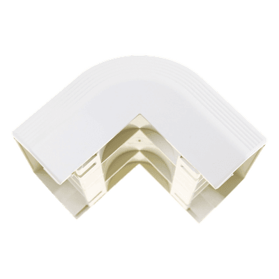 Esquinero exterior, para uso con canaleta T70, Material PVC Rígido, Color Blanco Mate