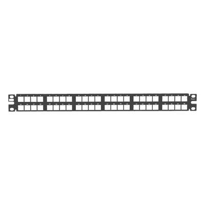 Panel de Parcheo Modular de Alta Densidad, Keystone (Sin Conectores), Identificación con Etiqueta Adhesiva, de 48 Puertos en 1 UR