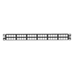 Panel de Parcheo Modular de Alta Densidad, Keystone (Sin Conectores), Identificación con Etiqueta Adhesiva, de 48 Puertos en 1 UR
