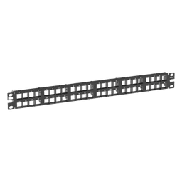 Panel de Parcheo Modular / 48 Puertos / 1 UR / Alta Densidad / Keystone / Acero CRS / RoHS