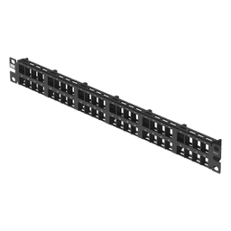 Panel de Parcheo Modular / 48 Puertos / 1 UR / Alta Densidad / Keystone / Acero CRS / RoHS