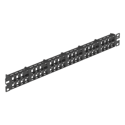 Panel de Parcheo Modular / 48 Puertos / 1 UR / Alta Densidad / Keystone / Acero CRS / RoHS