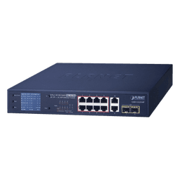 Switch No Administrable 8 Puertos Gigabit con Modo Extender a 250 m,  2 Puertos Uplink 10/100/1000 Mbps, 2 Puertos SFP