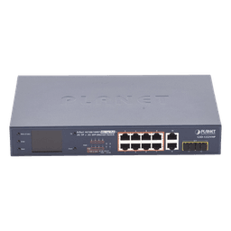 Switch No Administrable 8 Puertos Gigabit con Modo Extender a 250 m,  2 Puertos Uplink 10/100/1000 Mbps, 2 Puertos SFP