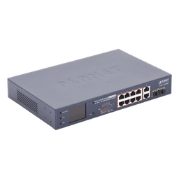 Switch No Administrable 8 Puertos Gigabit con Modo Extender a 250 m,  2 Puertos Uplink 10/100/1000 Mbps, 2 Puertos SFP