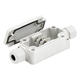 Caja de Conexión Exterior con Terminales Intermedias para 3 Líneas (Tornillo simple). Incluye Glándulas.