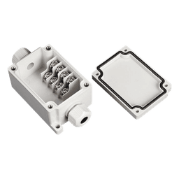 Caja de Conexión Exterior con Conexión Lateral para 4 Líneas (doble tornillo). Incluye Glándulas.