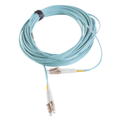 Jumper de Fibra Óptica Multimodo 50/125 XGLO OM3, LC-LC Duplex, OFNR, Color Aqua, 7 Metros (22.97 Pies)
