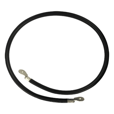 Cable para Baterías / Calibre 2 AWG / 1 m (3.3 ft) / Terminales de Ojo Doble / Aislante PVC Resistente a UV / Negro