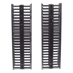 Organizador Vertical NetRunner, Sencillo (Solo Frontal), Para Rack Abierto de 45 Unidades, 4.9in de Ancho, Color Negro