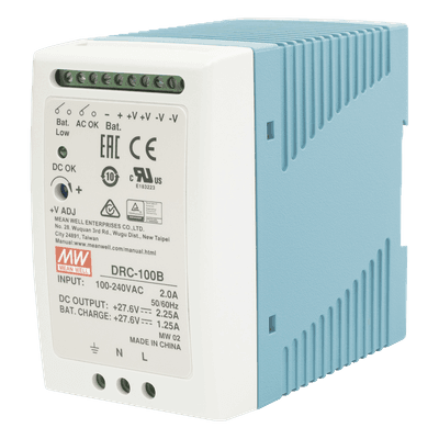 Fuente de poder con cargador de batería / Riel DIN / 24V / 100W / 2.25A / UL 508 / 2.16 x 3.54 x 3.94 pulgadas