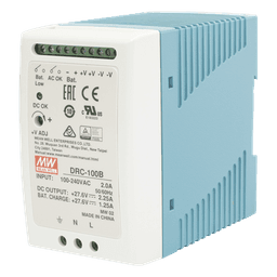 Fuente de poder con cargador de batería / Riel DIN / 24V / 100W / 2.25A / UL 508 / 2.16 x 3.54 x 3.94 pulgadas
