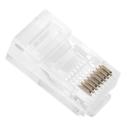 Bote con 100 Piezas de Plug Modular RJ45 Cat5e sin Blindaje, Chapado de Oro a 30 Micras para Durabilidad Extrema