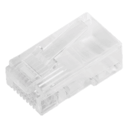 Bote con 100 Piezas de Plug Modular RJ45 Cat5e sin Blindaje, Chapado de Oro a 30 Micras para Durabilidad Extrema