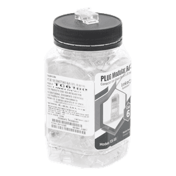 Bote con 100 Piezas de Plug Modular RJ45 Cat6 sin Blindaje, Chapado de Oro a 30 Micras para Durabilidad Extrema