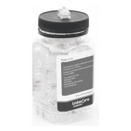 Bote con 100 Piezas de Plug Modular RJ45 Cat6 sin Blindaje, Chapado de Oro a 30 Micras para Durabilidad Extrema