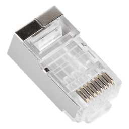 Bote con 100 Piezas de Plug Modular RJ45 Cat6 Blindado, Chapado de Oro a 30 Micras para Durabilidad Extrema SIN PIN de Tierra