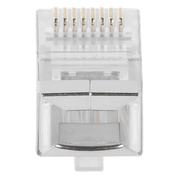 Bote con 100 Piezas de Plug Modular RJ45 Cat6 Blindado, Chapado de Oro a 30 Micras para Durabilidad Extrema SIN PIN de Tierra