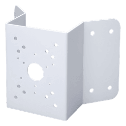 Adaptador de montaje en esquina para cámaras equIP minidomo y bullet, acero SECC, interior y exterior