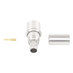 Conector QMA (Quick Mate) Macho, Anillo Plegable para RG-8/X, LMR-240, Bronce Blanco/Oro/Teflón.
