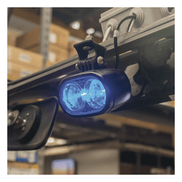 Luz LED de Advertencia Peatonal / Punto Azul Proyectado / 12-80 VCC / IP67 / Aluminio y Policarbonato / 4.7 x 4.1 x 2.6 in