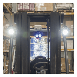 Luz LED de Advertencia Peatonal / Punto Azul Proyectado / 12-80 VCC / IP67 / Aluminio y Policarbonato / 4.7 x 4.1 x 2.6 in