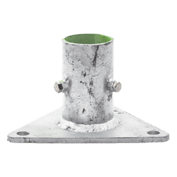 Base Triangular para Mástil de 1" a 2" con Opresores. Galvanizado por Inmersión en Caliente.