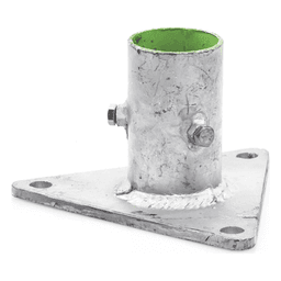 Base Triangular para Mástil de 1" a 2" con Opresores. Galvanizado por Inmersión en Caliente.