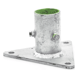 Base Triangular para Mástil de 1" a 2" con Opresores. Galvanizado por Inmersión en Caliente.