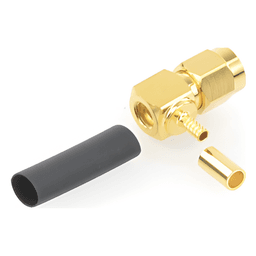 Conector SMA Macho Inverso en Ángulo Recto, Anillo Plegable/ RG-174/U, BELDEN 8216, Oro/ Oro/ Teflón.