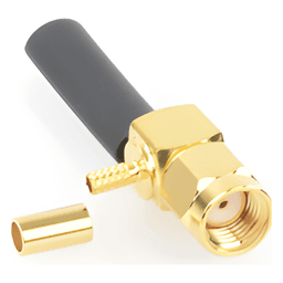 Conector SMA Macho Inverso en Ángulo Recto, Anillo Plegable/ RG-174/U, BELDEN 8216, Oro/ Oro/ Teflón.