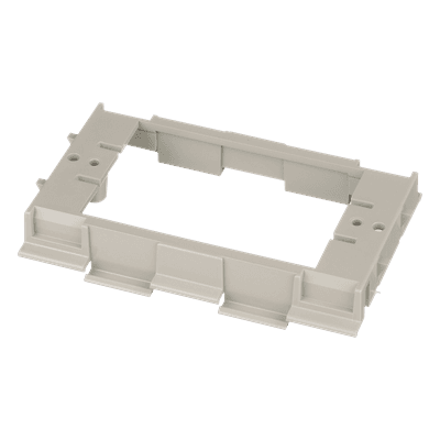 Soporte para Faceplates en Canaleta / Diseño de Dos Caras / PVC Rígido / UL94 V-0 / 69.6 x 15.24 x 110.7 mm / TIA/EIA y NEC Artículo 388