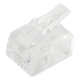 Plug Modular RJ11 / 4 Contactos / Chapado Oro 50 Micras / Paquete 100 Piezas