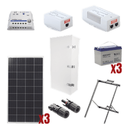 Kit Solar de 35 W con PoE 802.3af y PoE Pasivo 24 Vcc para una Cámara IP y un Radio Ubiquiti airMAX o Cambium ePMP.