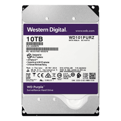 Disco duro WD de 10TB / 7200RPM / Optimizado para Videovigilancia