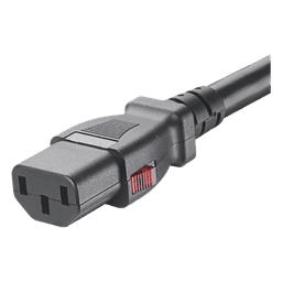 Cable de Alimentación con Bloqueo de Seguridad / IEC C14 a C13 / 17 AWG 10A / 1.2 m (3.9 ft) / Paquete 10 Piezas
